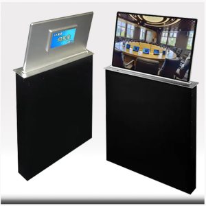 TianLift motorized LCD TV lift model SK-156F, hidden pop up monitor lift for conference room and school classroom