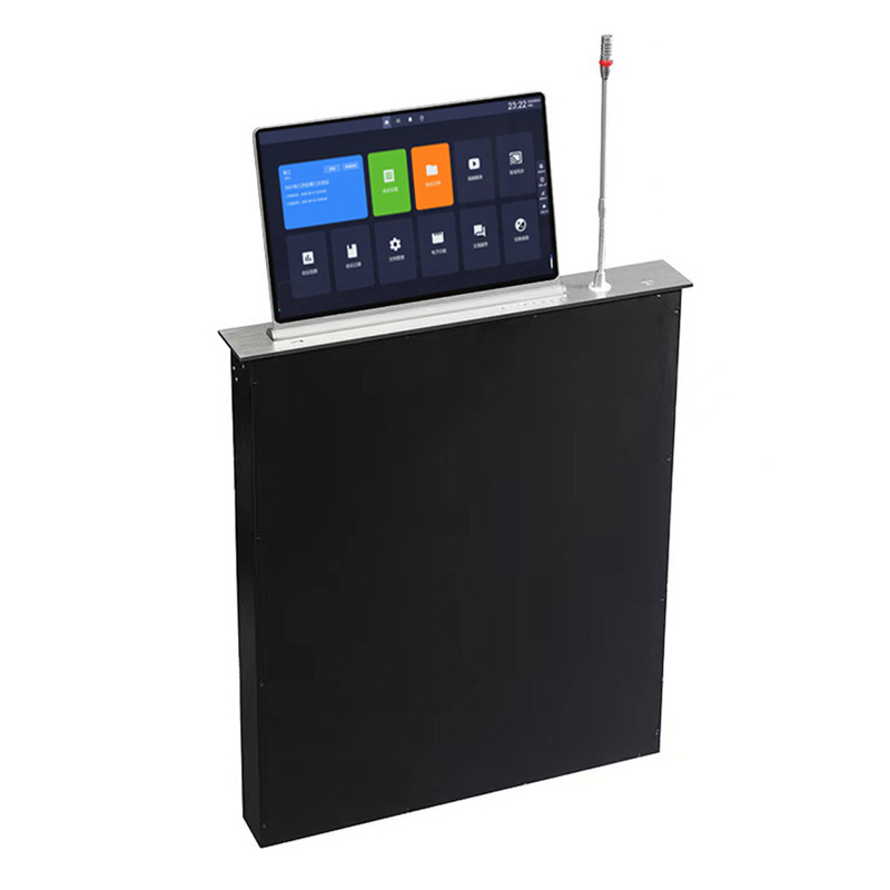TianLift motorized LCD TV lift model SK-173B, hidden pop up monitor lift for conference room and school classroom