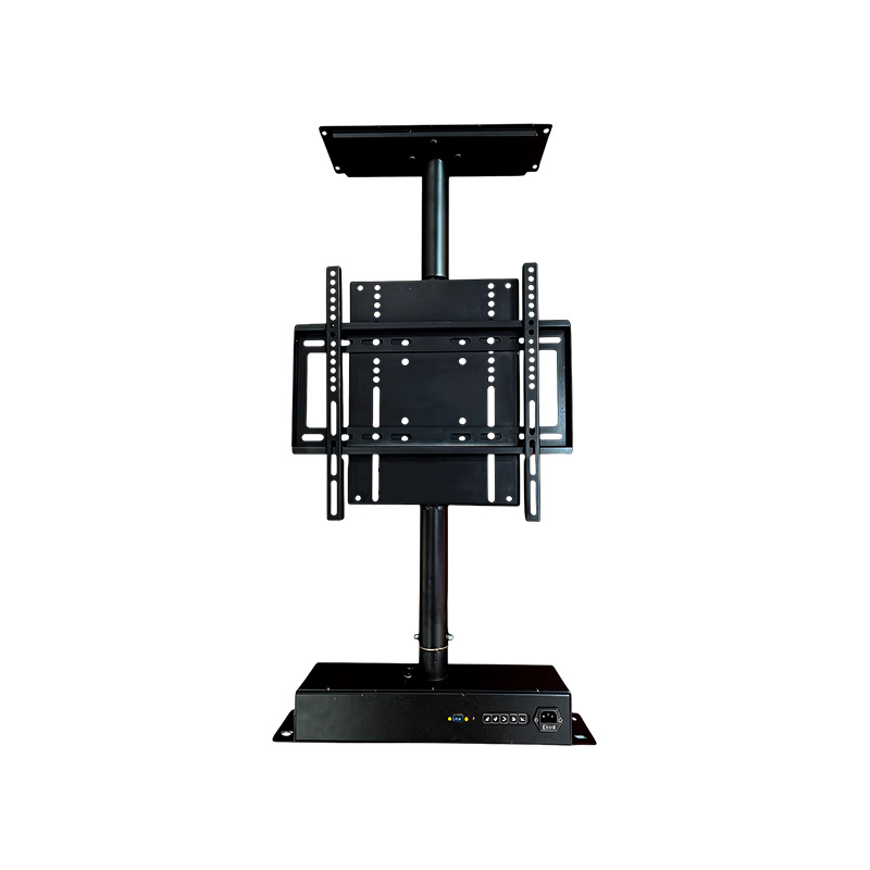 Wall embedded motorized TV lift with swivel mount, electric rotating TV lifting bracket, hidden pop up TV mechanism for cabinet wall