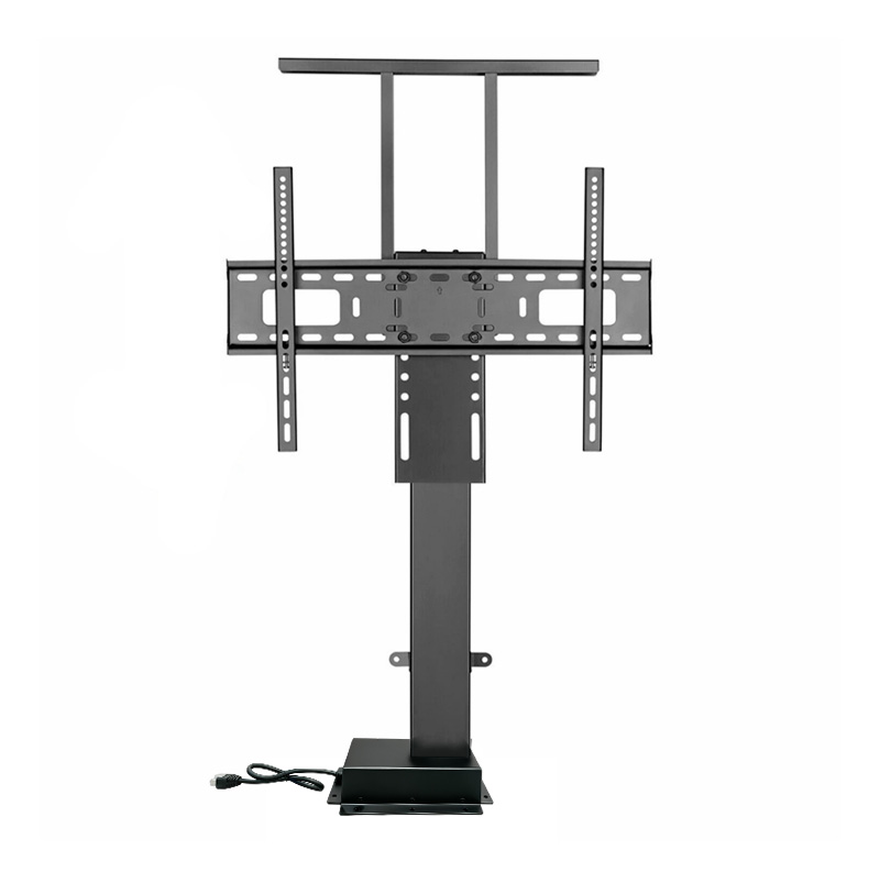 Slim narrow cabinet motorized pop up TV lift, thin vertical hidden TV mount with adjustable VESA