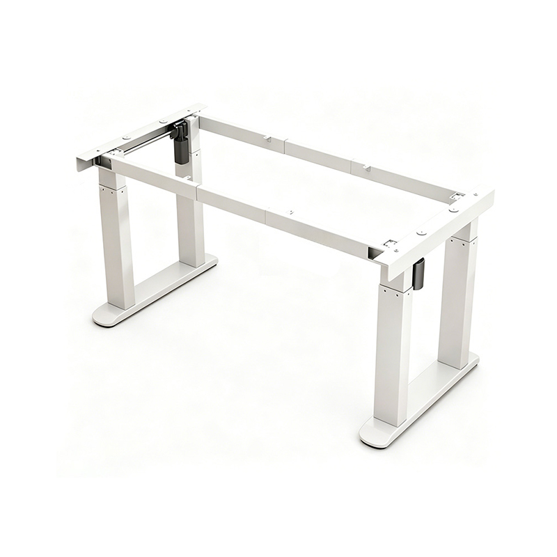 Standard top mount 4 legs dual motor extendable crossbar height adjustable desk frame, pull-out telescopic beam sit stand desk legs, 700-1150mm lifting range, 450mm stroke top-mounted standing desk base for office tabletop