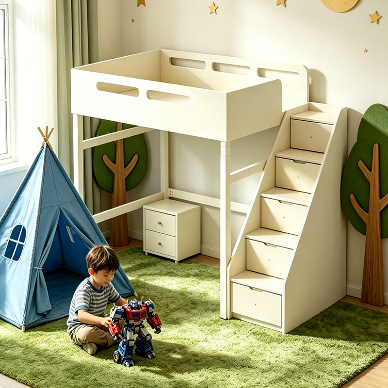 Smart silent electric lifting column for kids play loft bed, height adjustable telescopic bed support leg, heavy load lifting pillar for children playhouse bunk bed frame, space-saving loft bed vertical leg