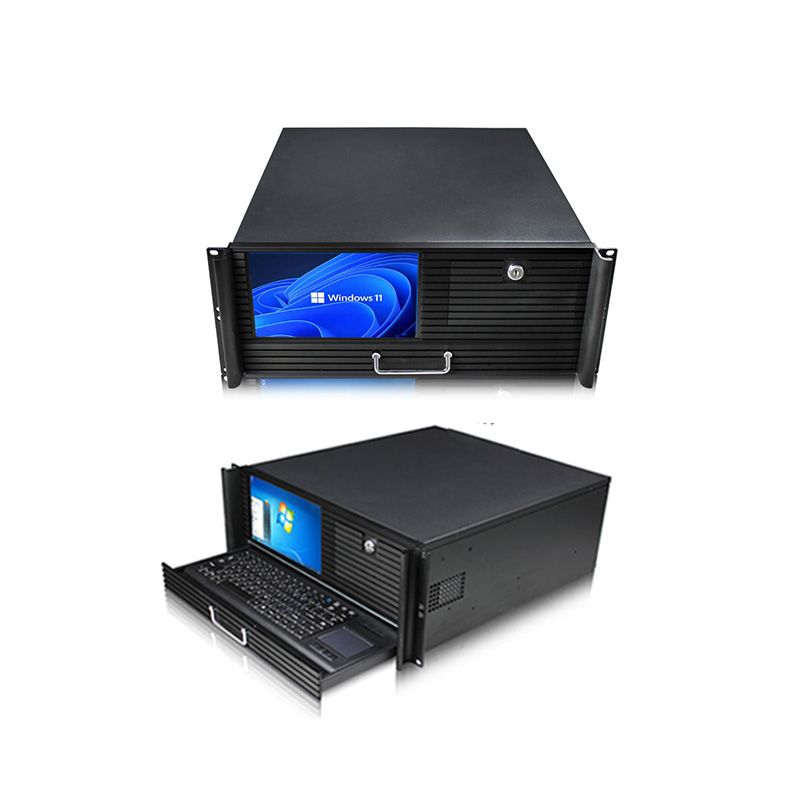 4U rackmount integrated touch screen conference server with pull-out keyboard, industrial control host for paperless conference system central management
