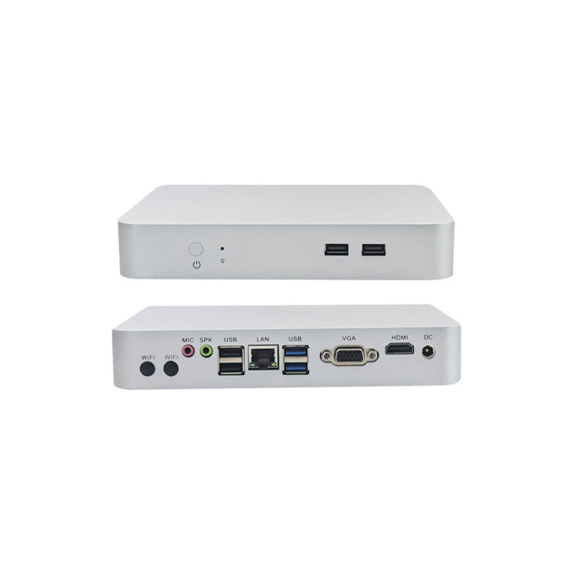 Aluminum mini PC thin client for paperless conference system, dual LAN conference server & meeting terminal with VGA HDMI for projector connection