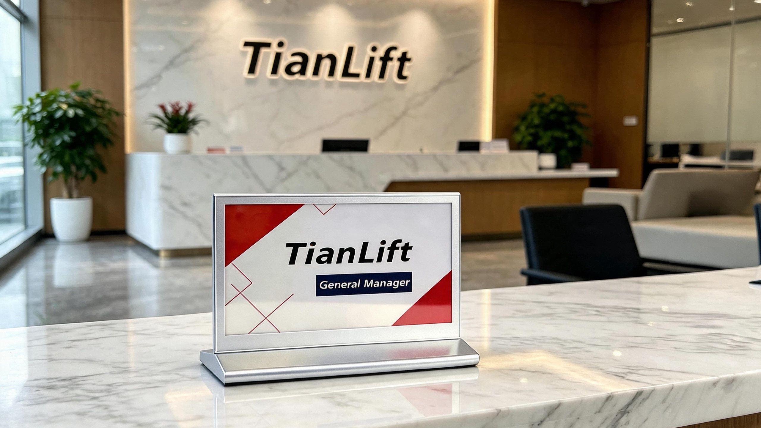 E-ink electronic conference name plate, digital ink screen desk name tag for office meeting room, aluminum frame reusable electronic table name display for corporate reception lobby